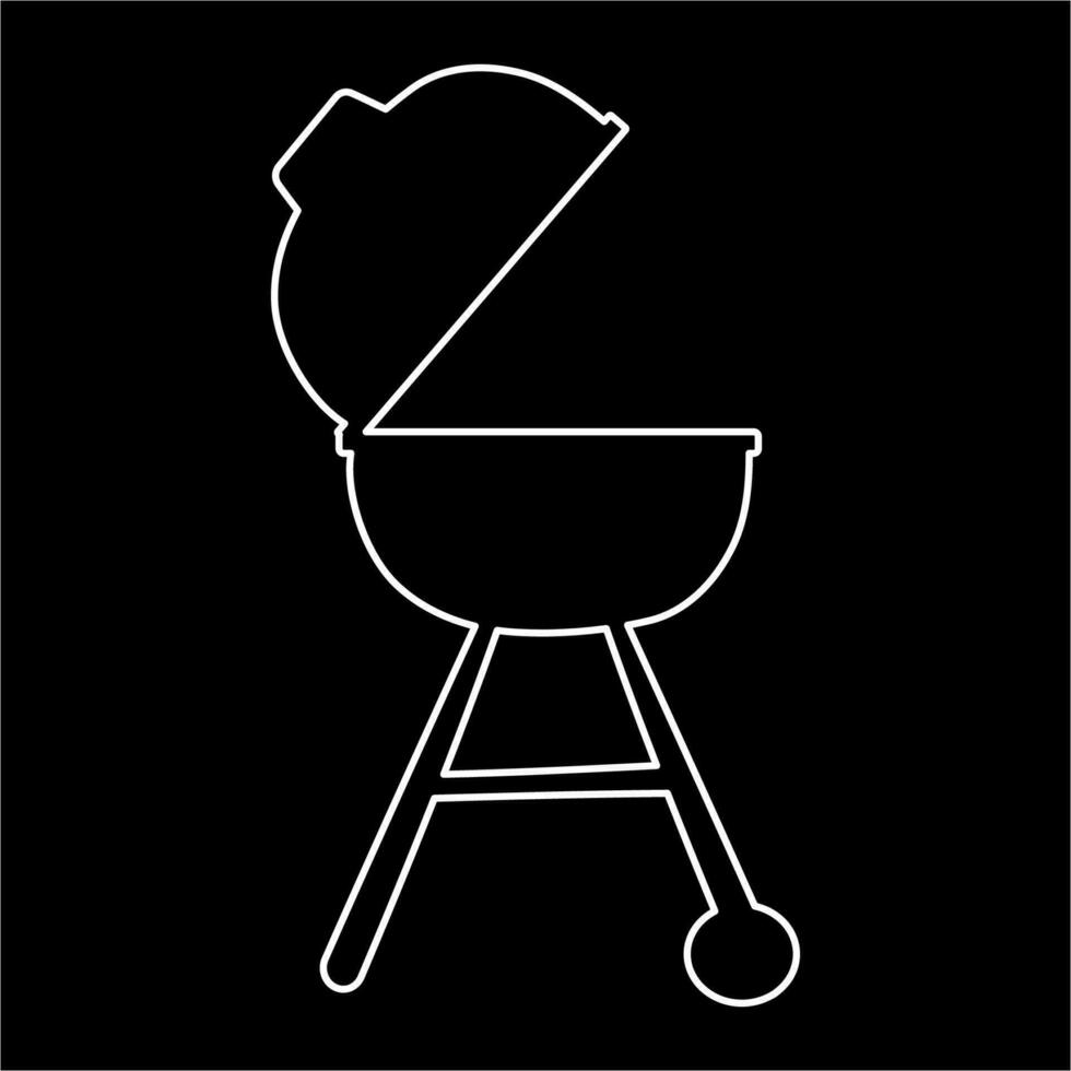 grill black apparatus fry black line doodle vector