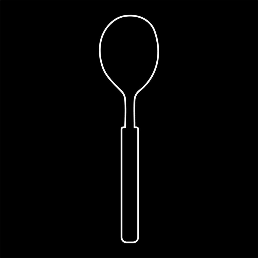 spoon kitchen food soup cook line doodle vector