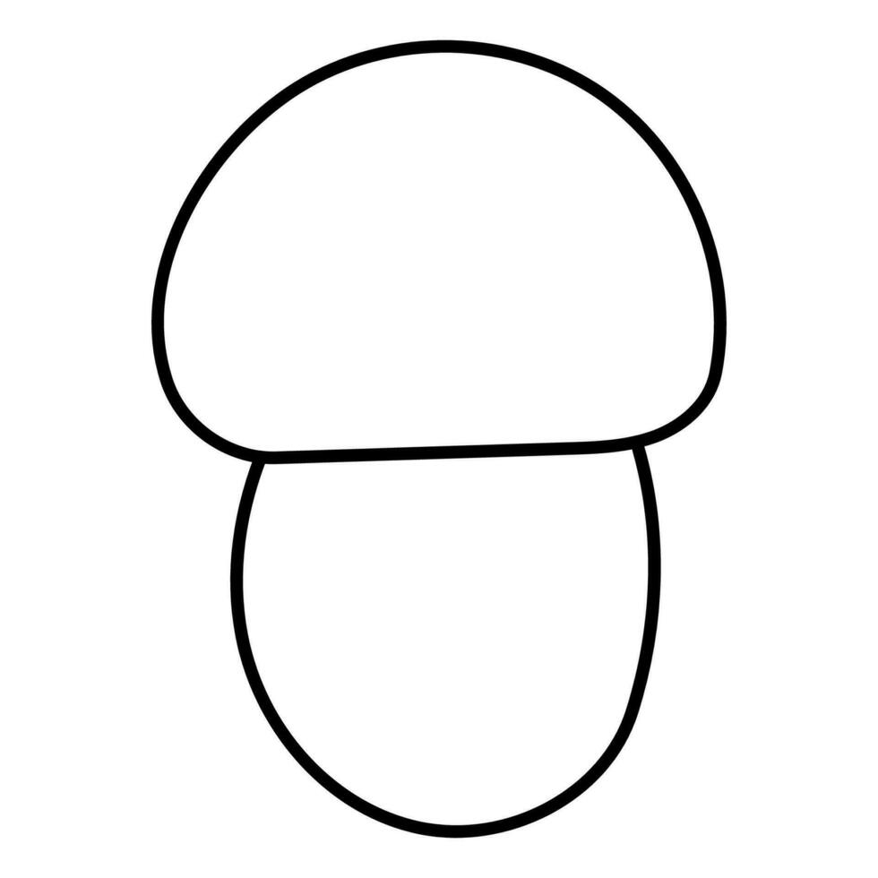 mushroom autumn black white line doodle element vector