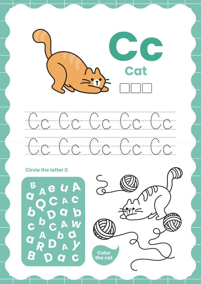 plano diseño vector linda vistoso alfabeto aprender a B C Inglés tarjeta de memoria flash imprimible para niños actividad