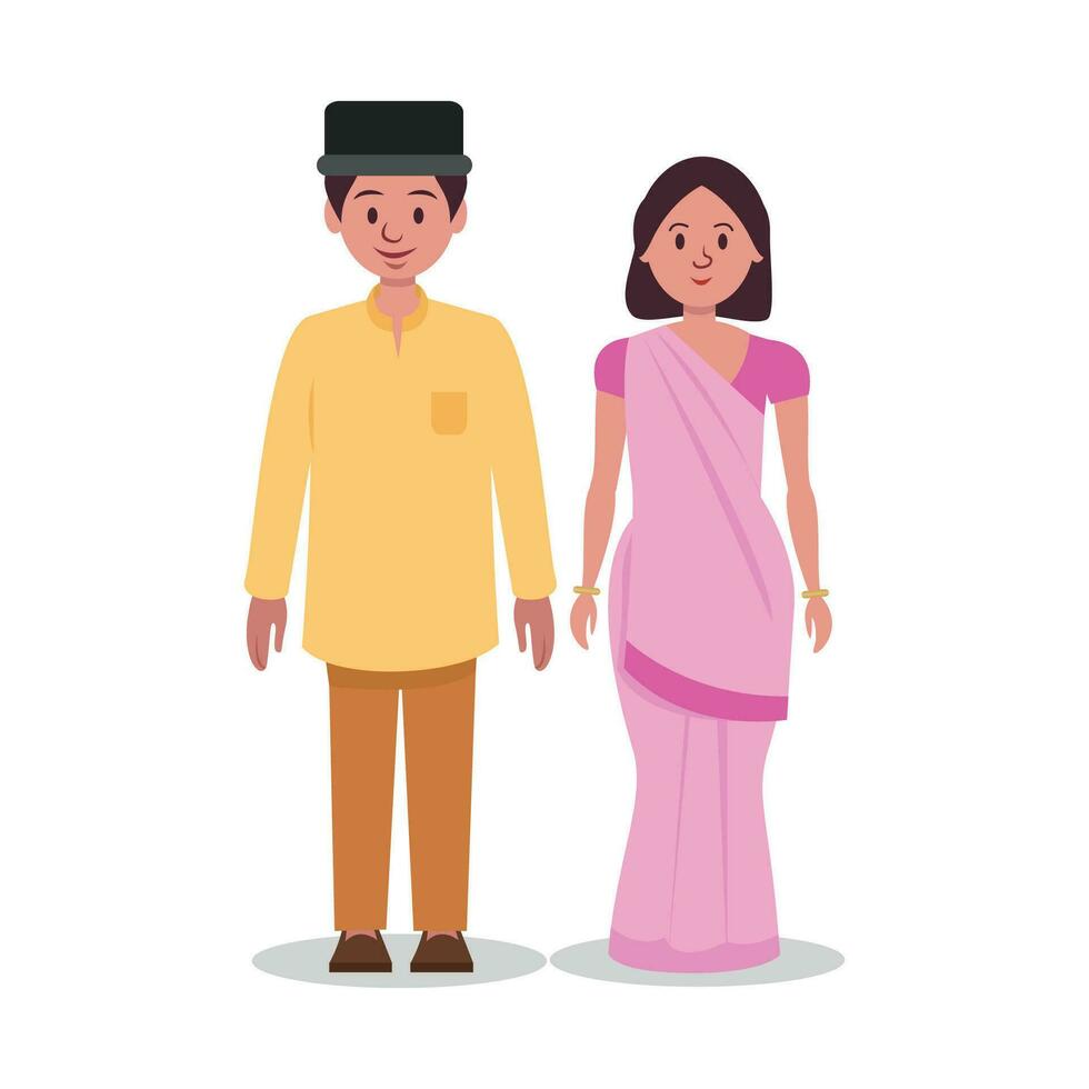 Vector illustration of Cute parsi couple