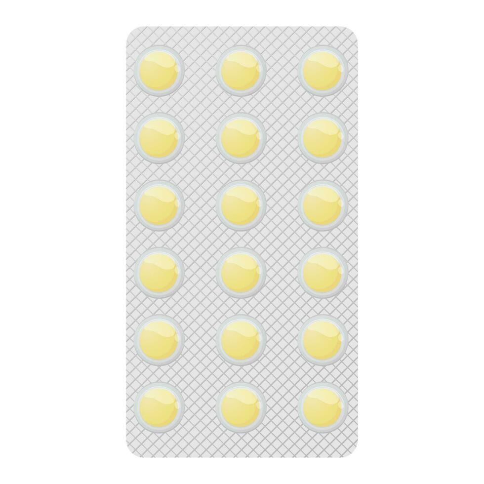 Pills in blister isolated on white vector