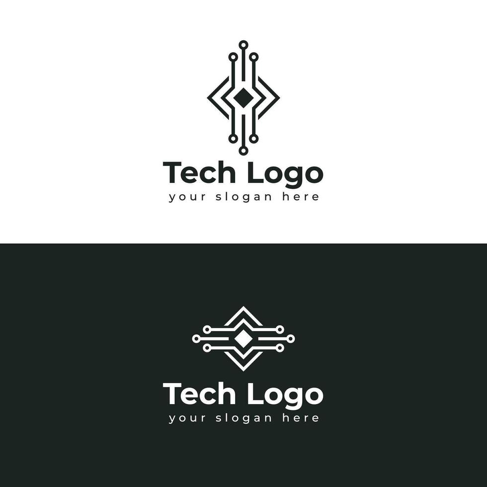 tecnología logo modelo vector ilustración gráfico geométrico tecnología logo