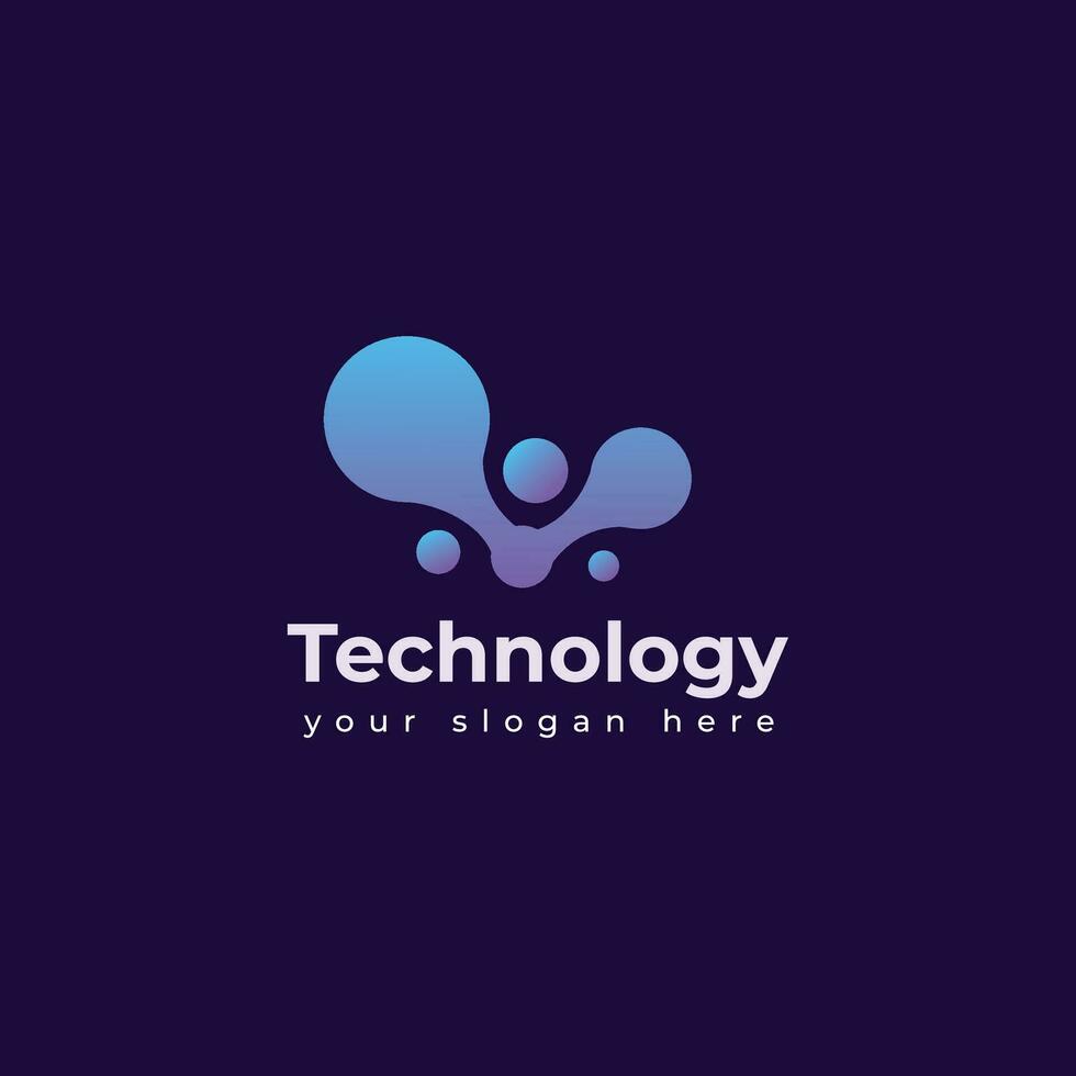 Technology logo template vector illustration graphic geometric tech logo