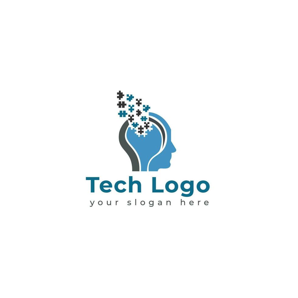 tecnología logo modelo vector ilustración gráfico geométrico tecnología logo