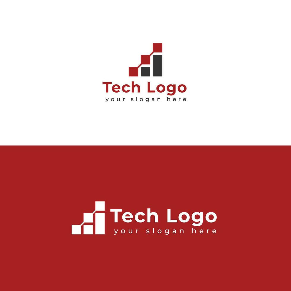 Technology logo template vector illustration graphic geometric tech logo