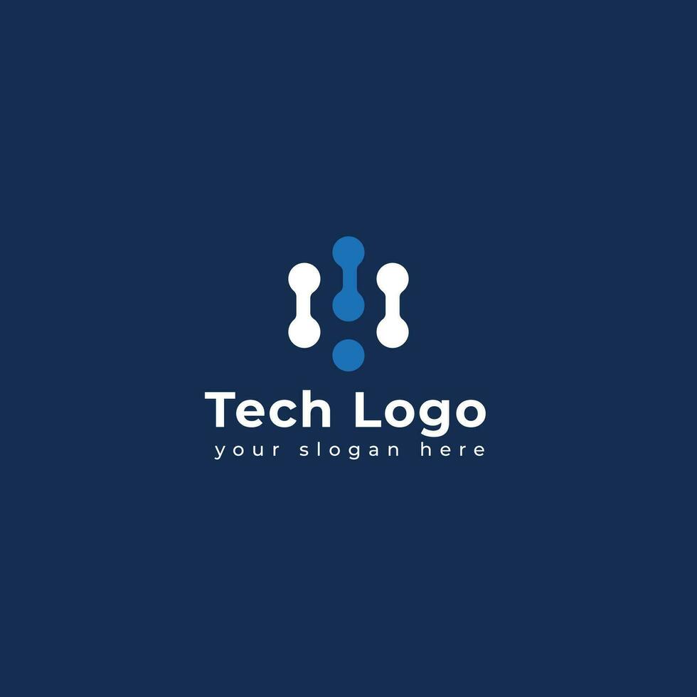 Technology logo template vector illustration graphic geometric tech logo