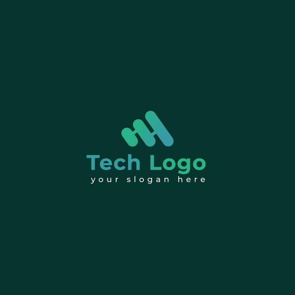 Technology logo template vector illustration graphic geometric tech logo