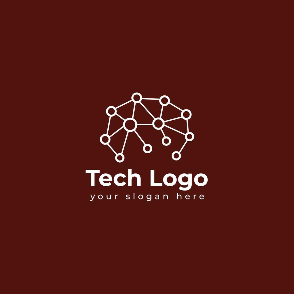 Technology logo template vector illustration graphic geometric tech logo