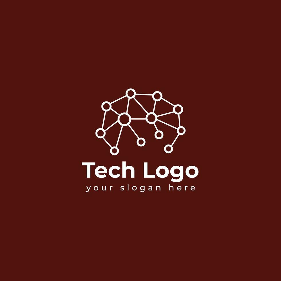 tecnología logo modelo vector ilustración gráfico geométrico tecnología logo