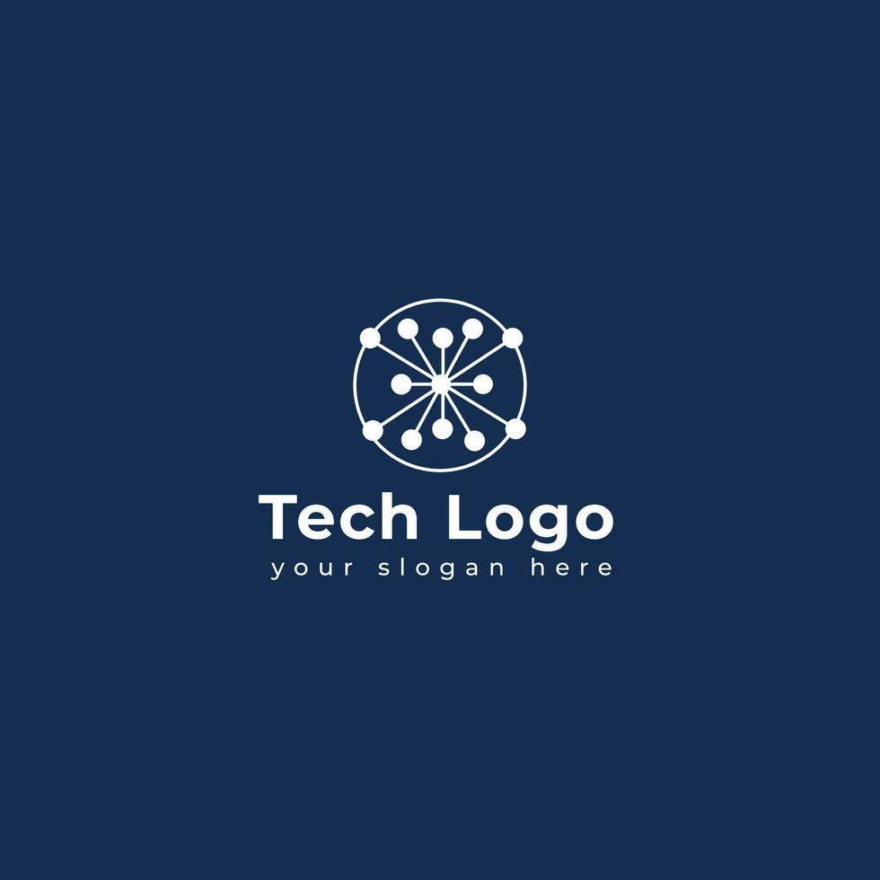 tecnología logo modelo vector ilustración gráfico geométrico tecnología logo