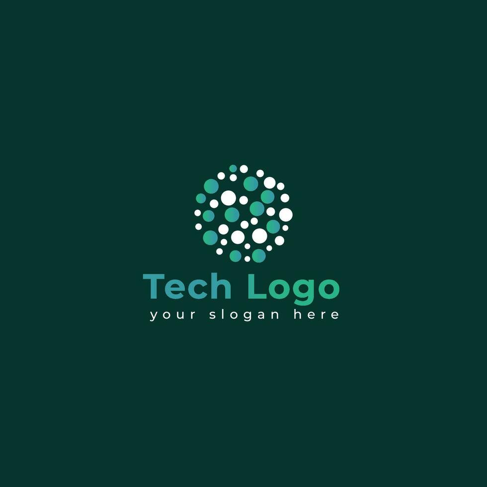 Technology logo template vector illustration graphic geometric tech logo