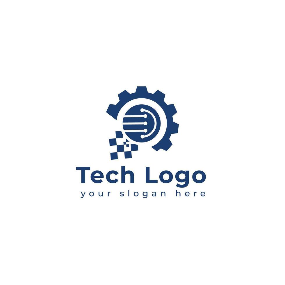 tecnología logo modelo vector ilustración gráfico geométrico tecnología logo