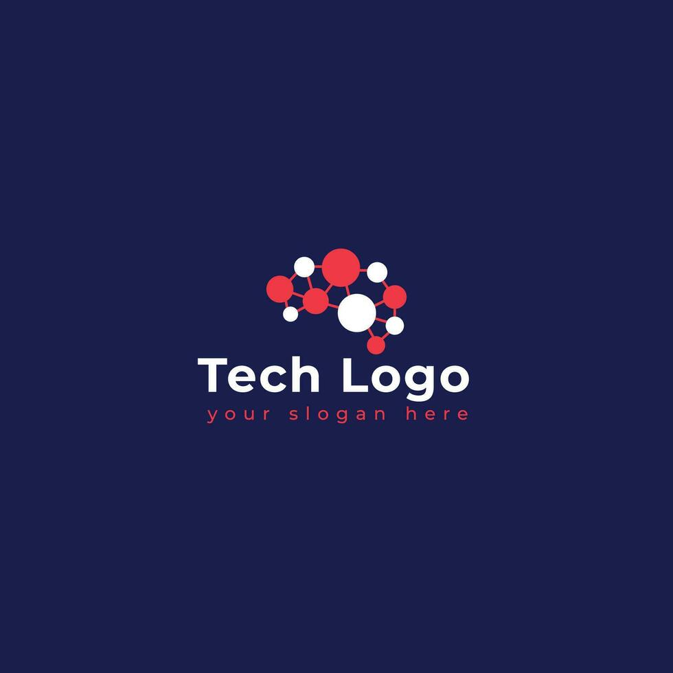 Technology logo template vector illustration graphic geometric tech logo