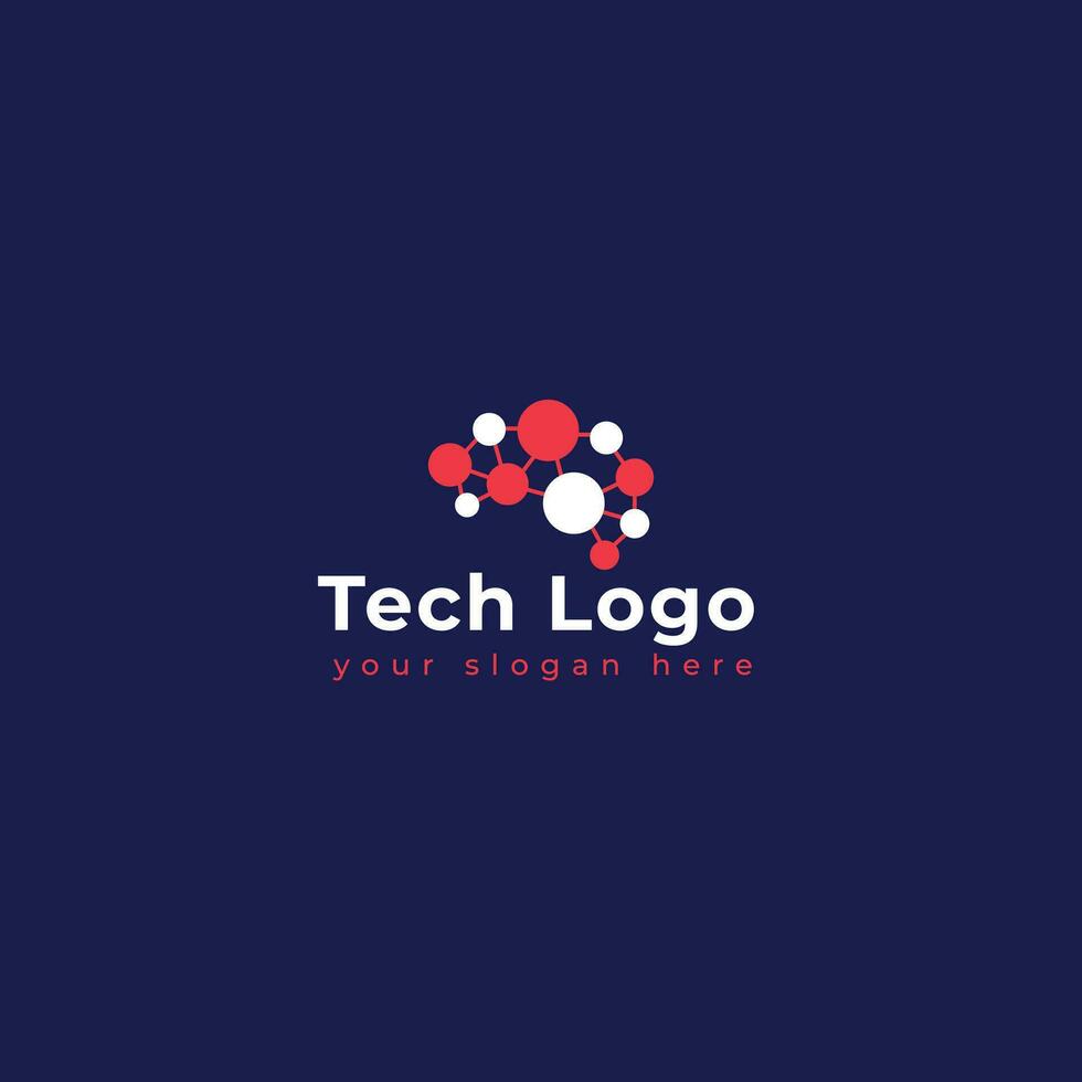 tecnología logo modelo vector ilustración gráfico geométrico tecnología logo