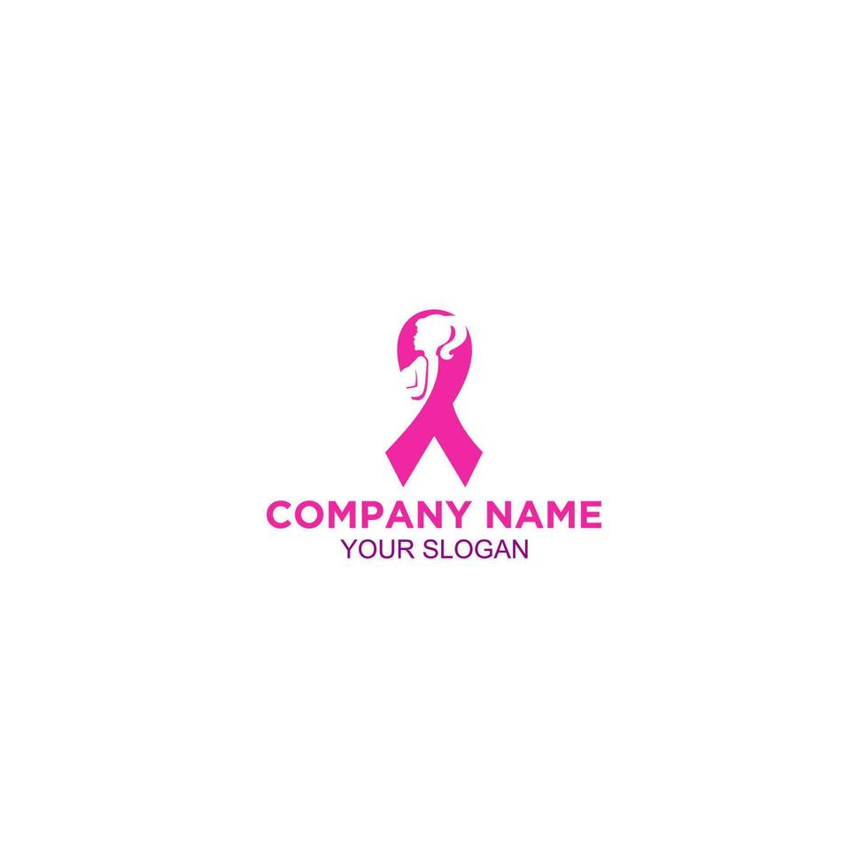 Girl Fight Breast Cancer Logo Design Vector