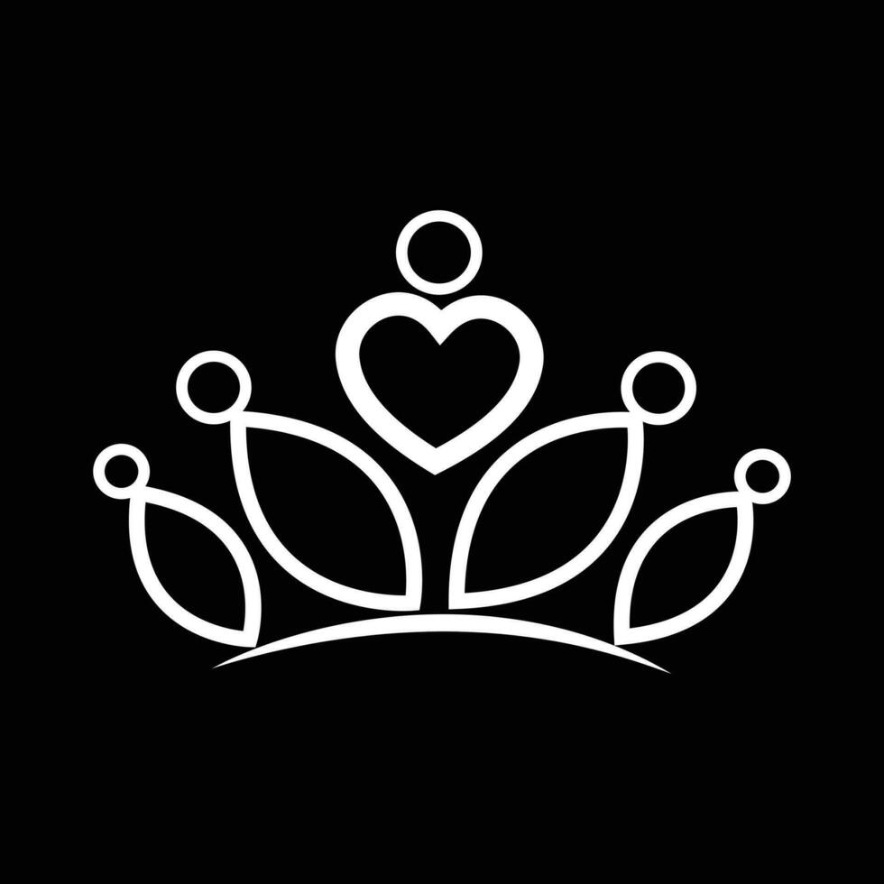 Silhoutte crown isolated on black background vector