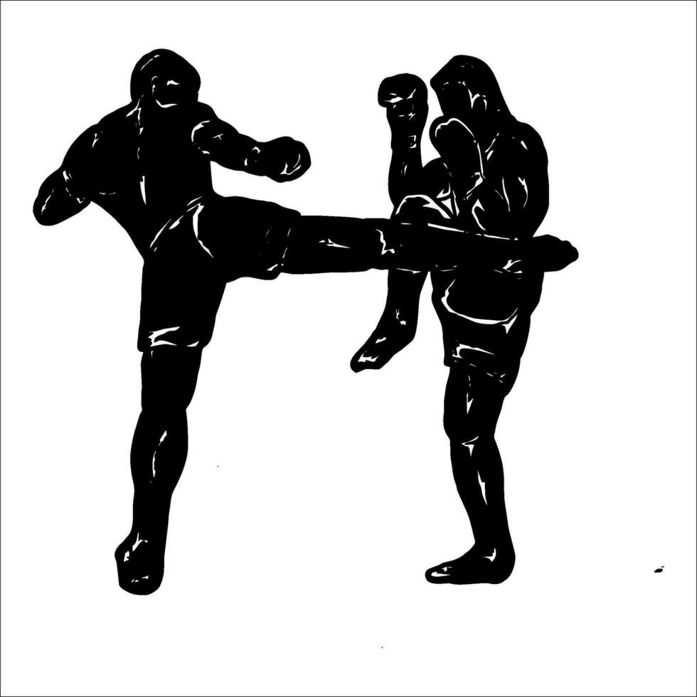 muay thai logo vector silhouette