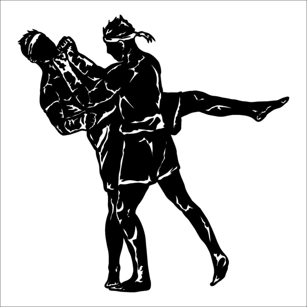 muay thai logo vector silhouette
