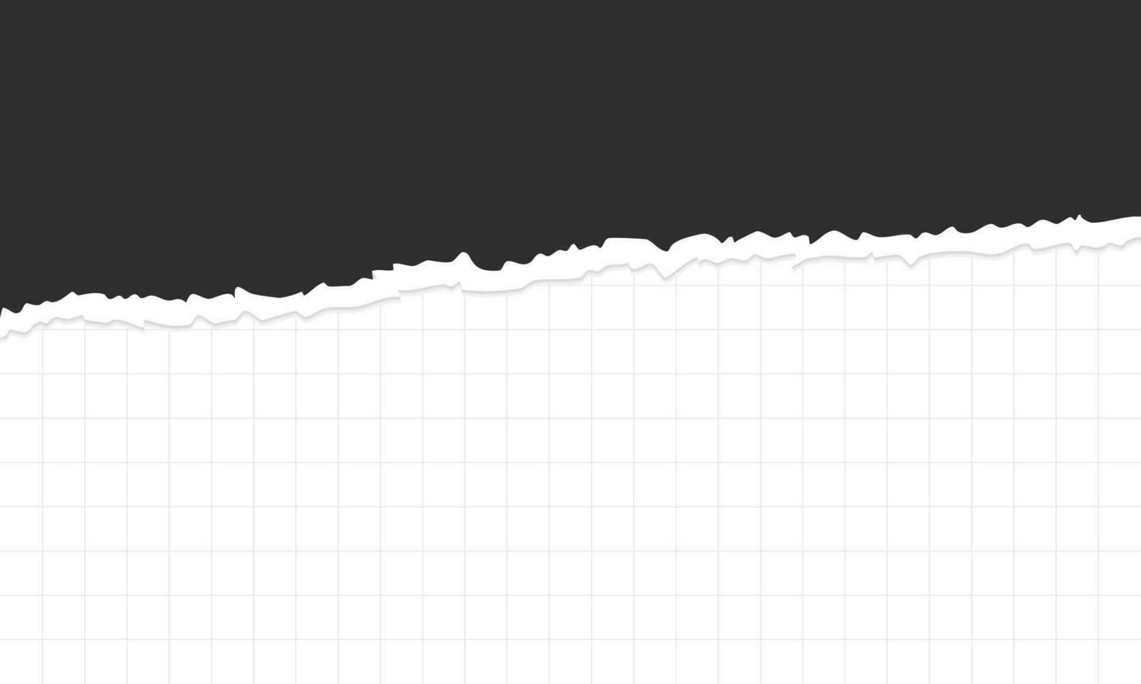 Torn a half sheet of black paper. Graph paper. Grid paper. Vector illustration.