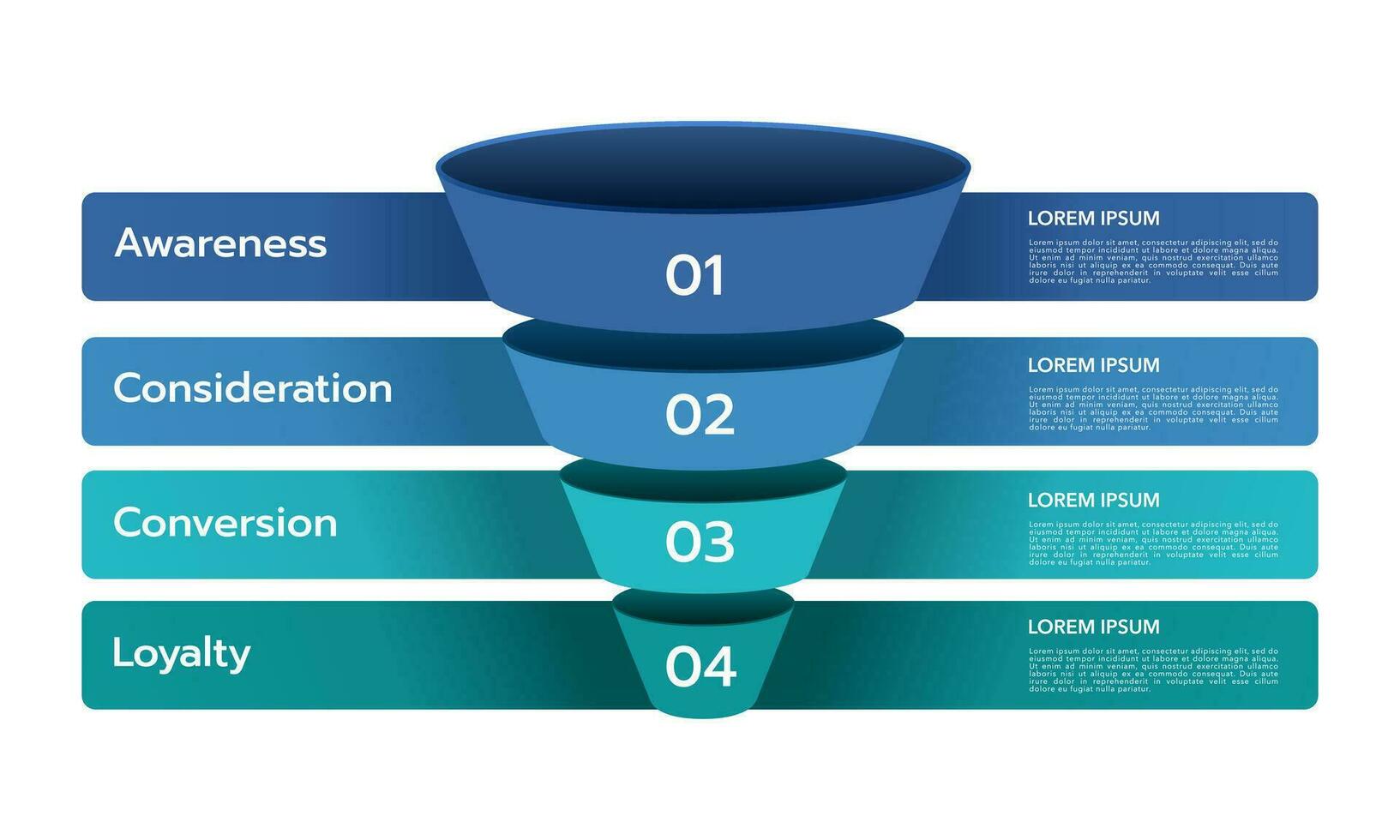 Sales and marketing funnel strategies infographic template. Business Presentation. Vector illustration.