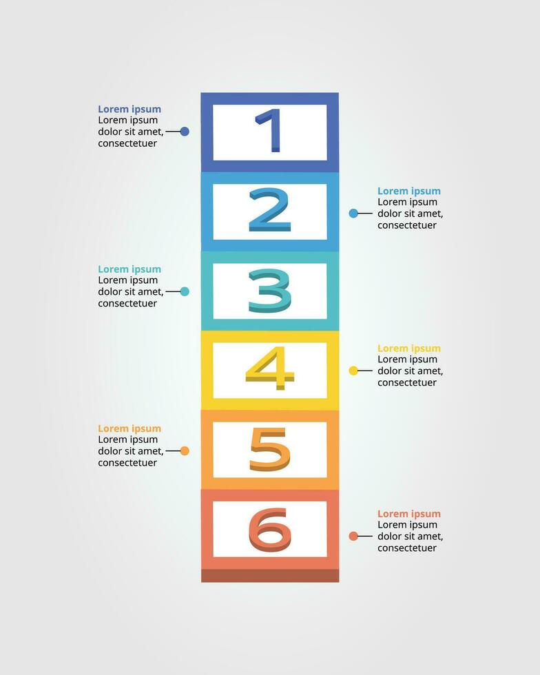 timeline step square chart template for infographic for presentation for 6 element vector
