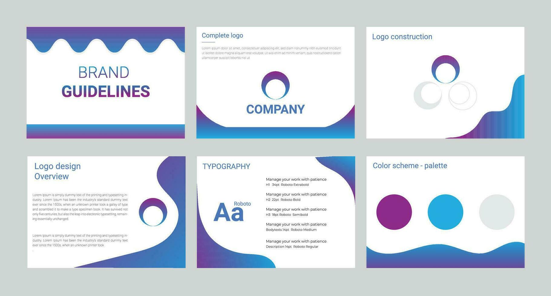 Brand guidelines design vector template.