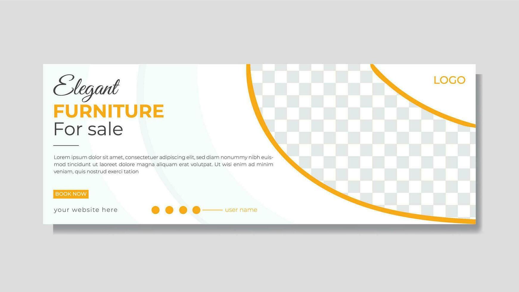 Furniture timeline cover and web banner design vector template.