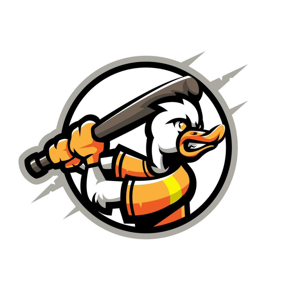 Duck sport mascot logo vector