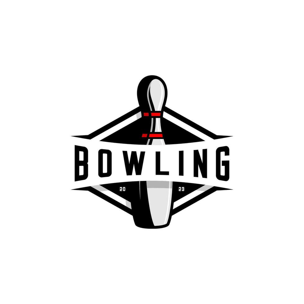 bowling sports logo vector on white background