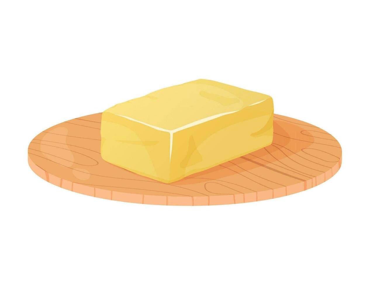 Brick of butter. Margarine or milk butter blocks. Dairy breakfast food. vector