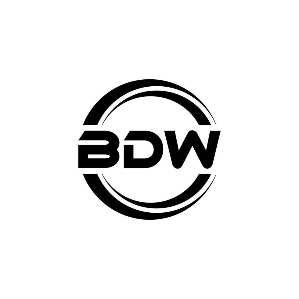 bdw letra logo diseño en ilustración. vector logo, caligrafía diseños para logo, póster, invitación, etc.
