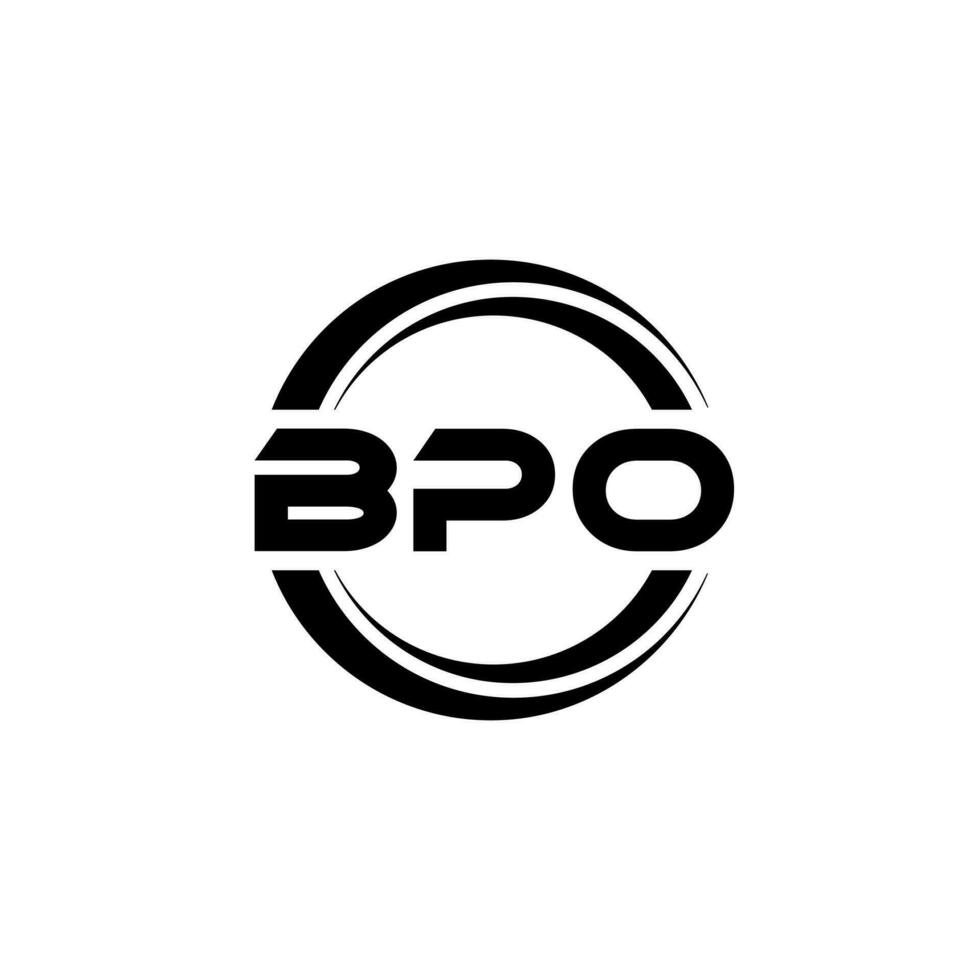 BPO letter logo design in illustration. Vector logo, calligraphy designs for logo, Poster, Invitation, etc.