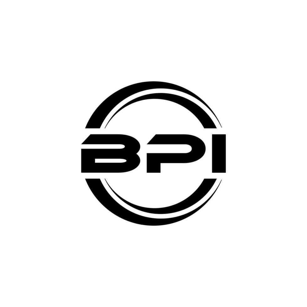 BPI letter logo design in illustration. Vector logo, calligraphy designs for logo, Poster, Invitation, etc.