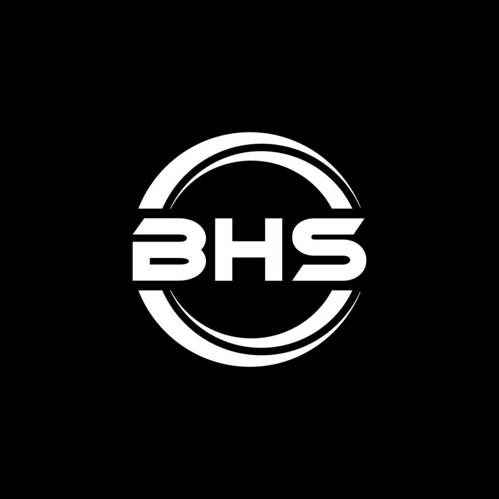 BHS letter logo design in illustration. Vector logo, calligraphy designs for logo, Poster, Invitation, etc.