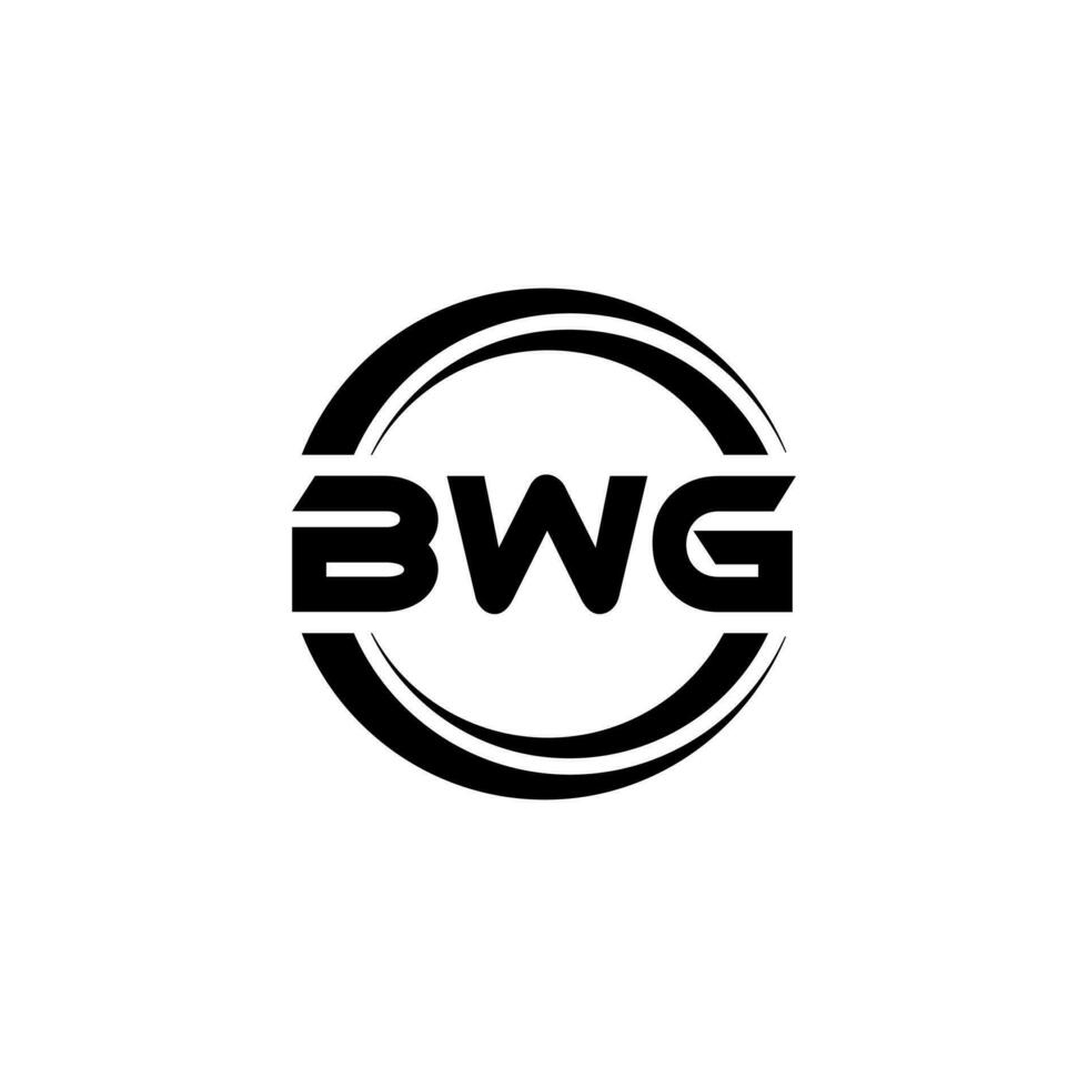 bwg letra logo diseño en ilustración. vector logo, caligrafía diseños para logo, póster, invitación, etc.