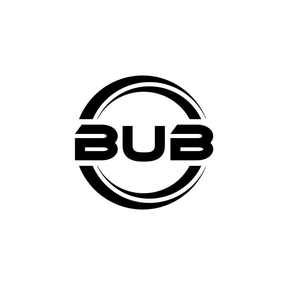 BUB letter logo design in illustration. Vector logo, calligraphy designs for logo, Poster, Invitation, etc.