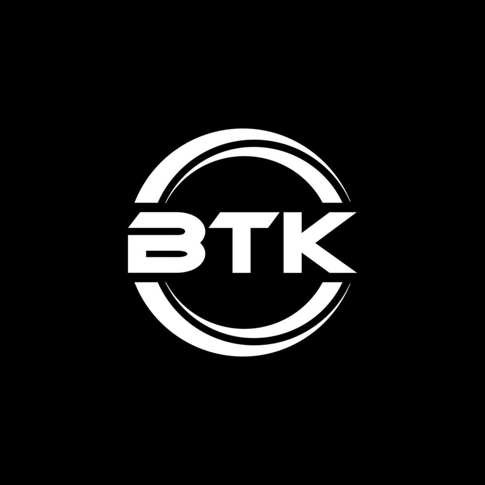 BTK letter logo design in illustration. Vector logo, calligraphy designs for logo, Poster, Invitation, etc.