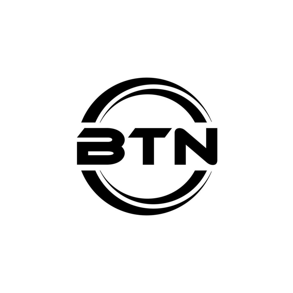 BTN letter logo design in illustration. Vector logo, calligraphy designs for logo, Poster, Invitation, etc.