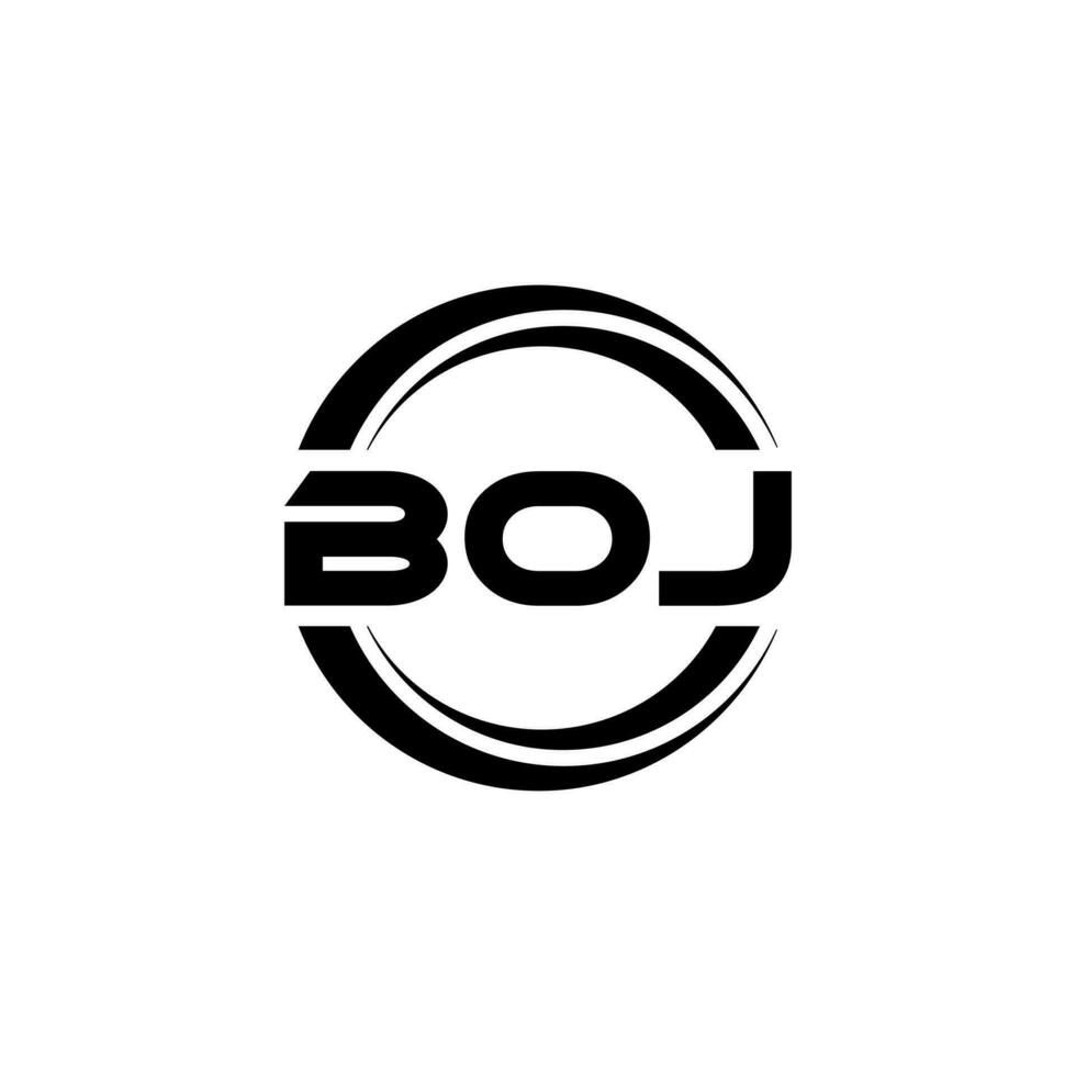 BOJ letter logo design in illustration. Vector logo, calligraphy designs for logo, Poster, Invitation, etc.