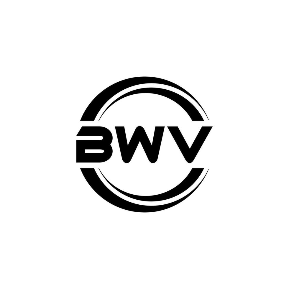 BWV letter logo design in illustration. Vector logo, calligraphy designs for logo, Poster, Invitation, etc.