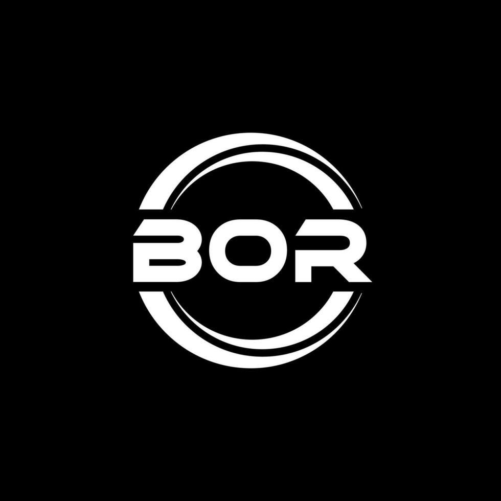 BOR letter logo design in illustration. Vector logo, calligraphy designs for logo, Poster, Invitation, etc.