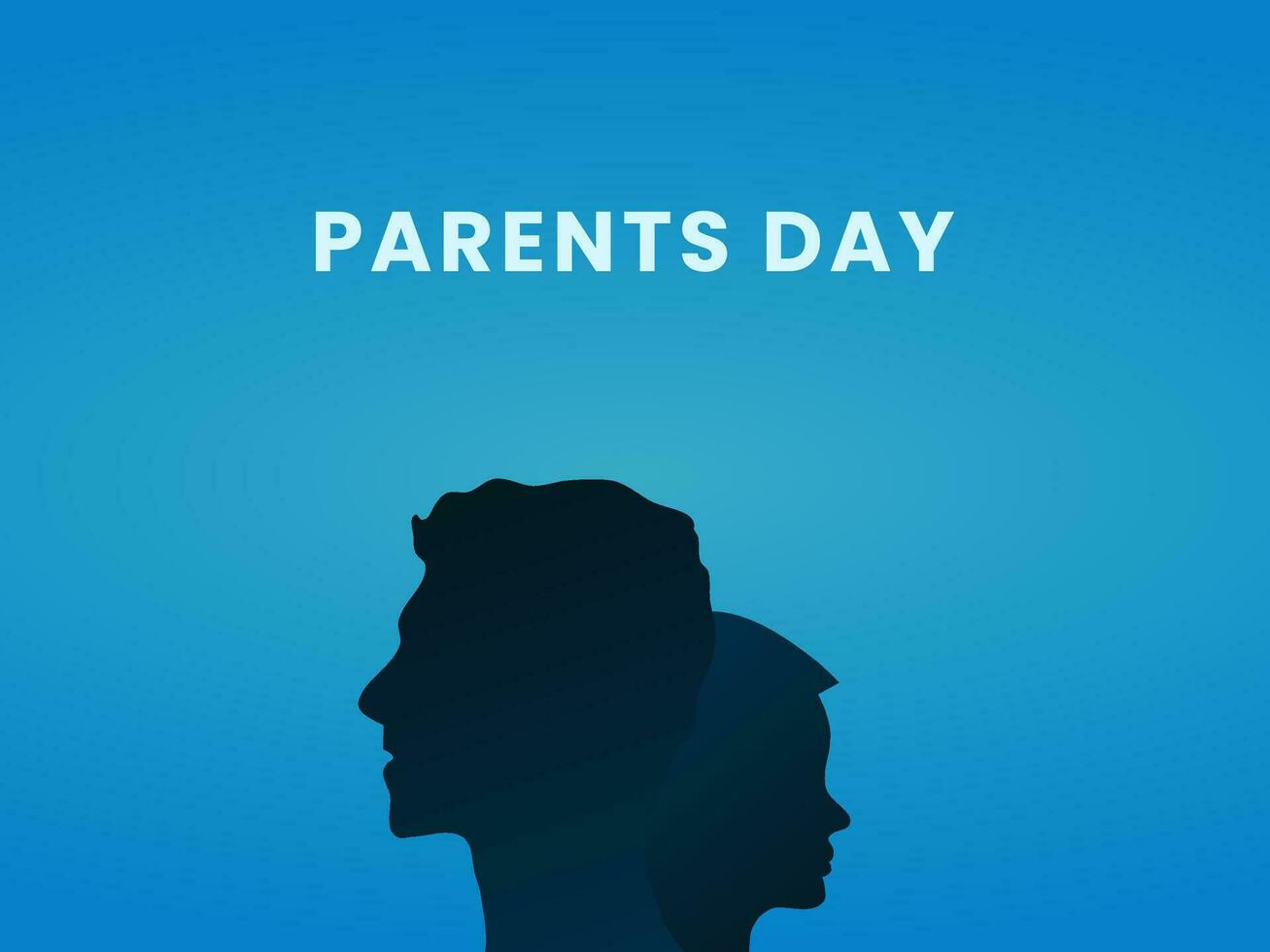 Happy parents day vector illustration. Annual celebration concept. Template design for background, banner, digital, greeting card, backdrop. Father and child side by side silhoutte