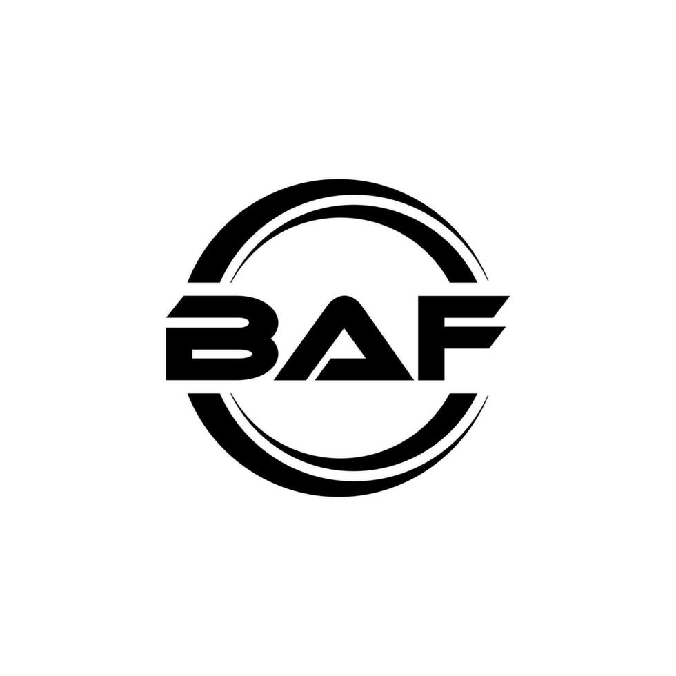 baf letra logo diseño en ilustración. vector logo, caligrafía diseños para logo, póster, invitación, etc.