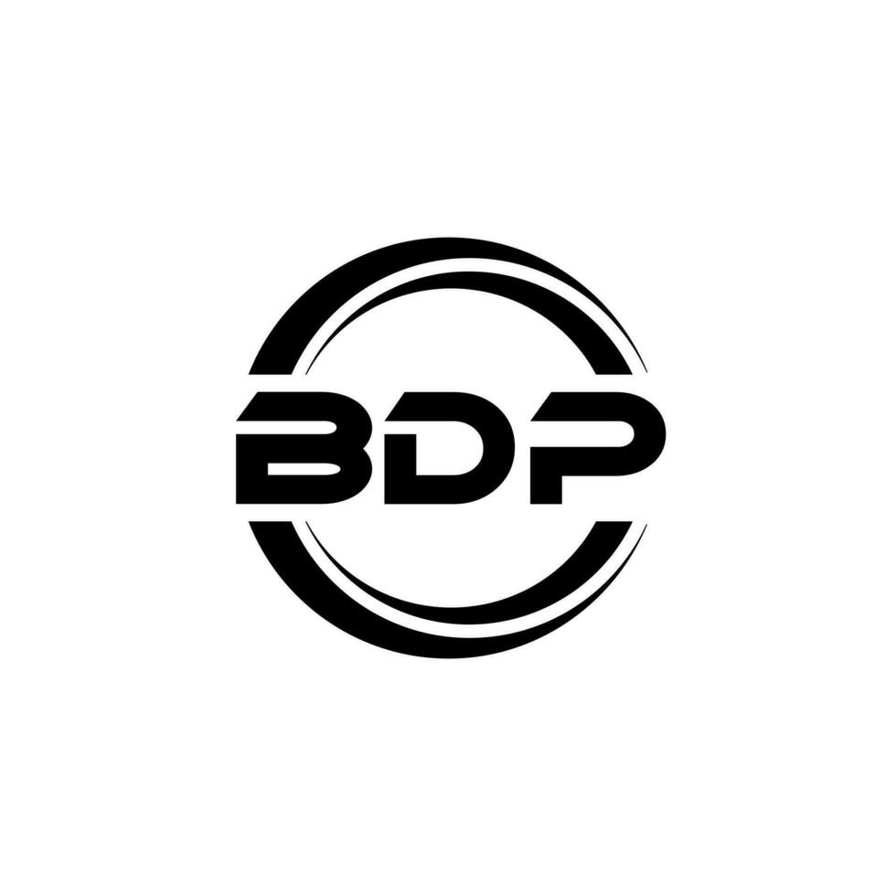 BDP letter logo design in illustration. Vector logo, calligraphy