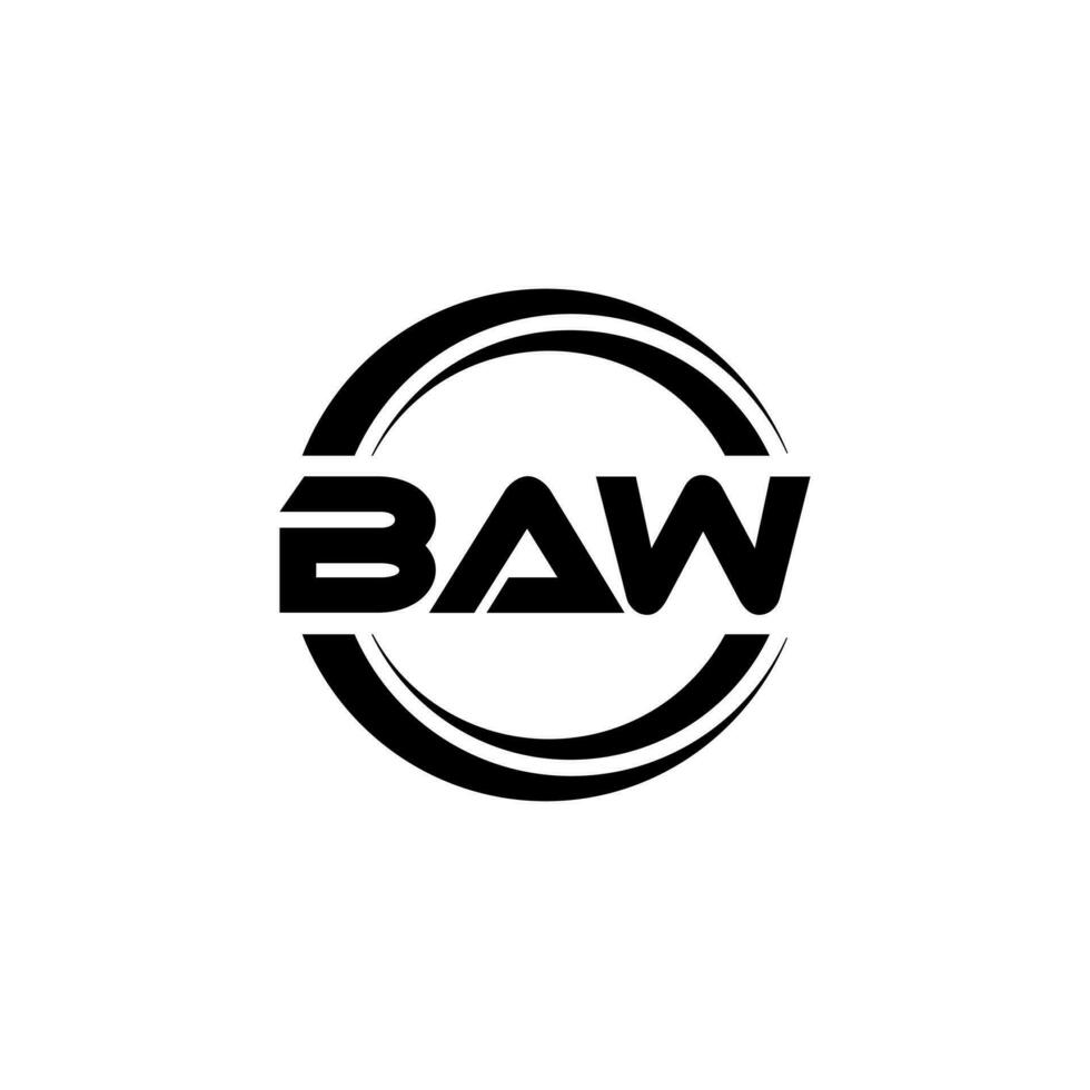 BAW letter logo design in illustration. Vector logo, calligraphy designs for logo, Poster, Invitation, etc.