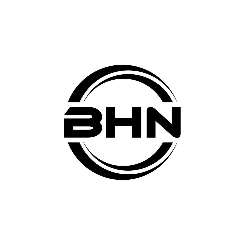 BHN letter logo design in illustration. Vector logo, calligraphy designs for logo, Poster, Invitation, etc.