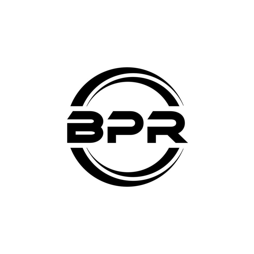 BPR letter logo design in illustration. Vector logo, calligraphy ...