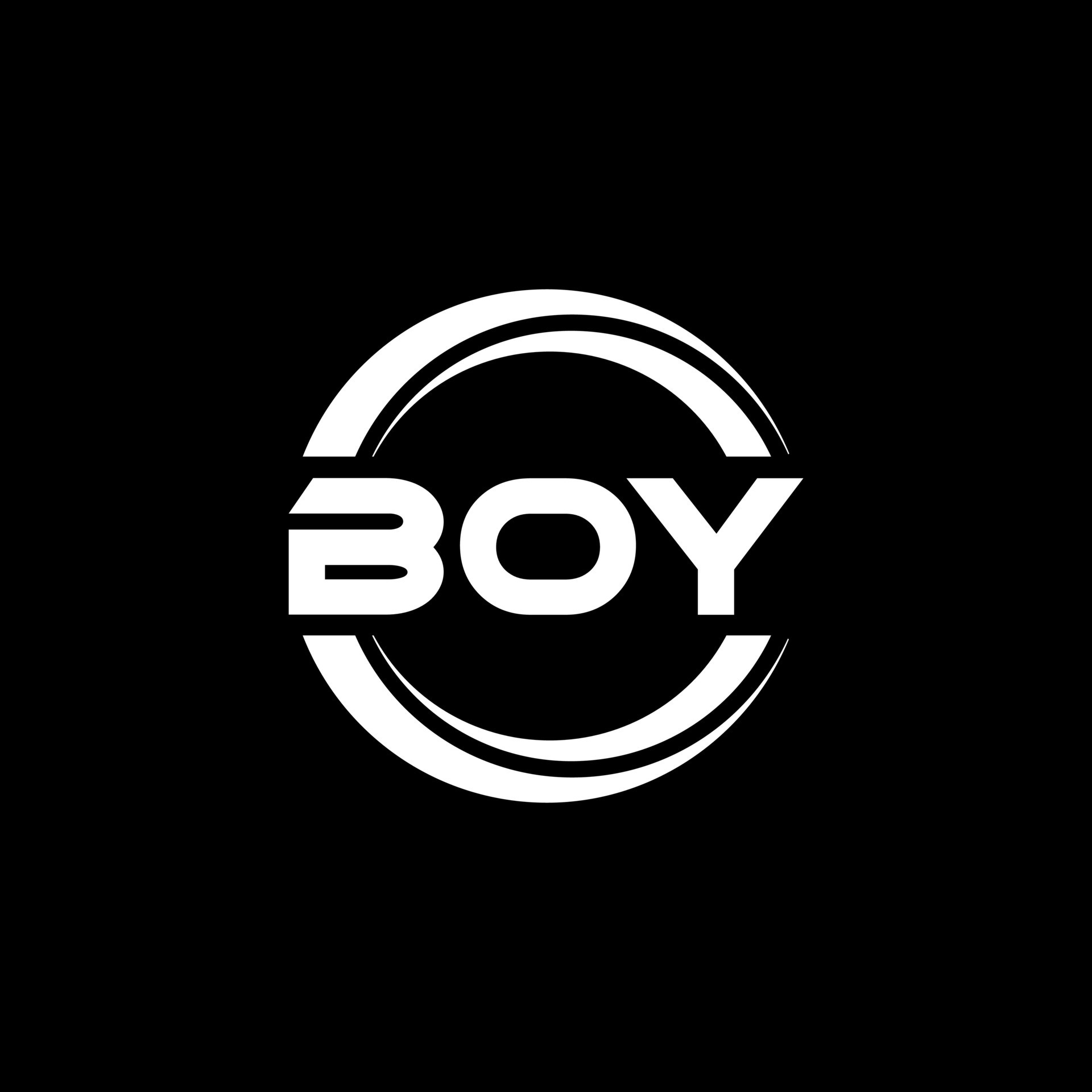 BOY letter logo design in illustration. Vector logo, calligraphy