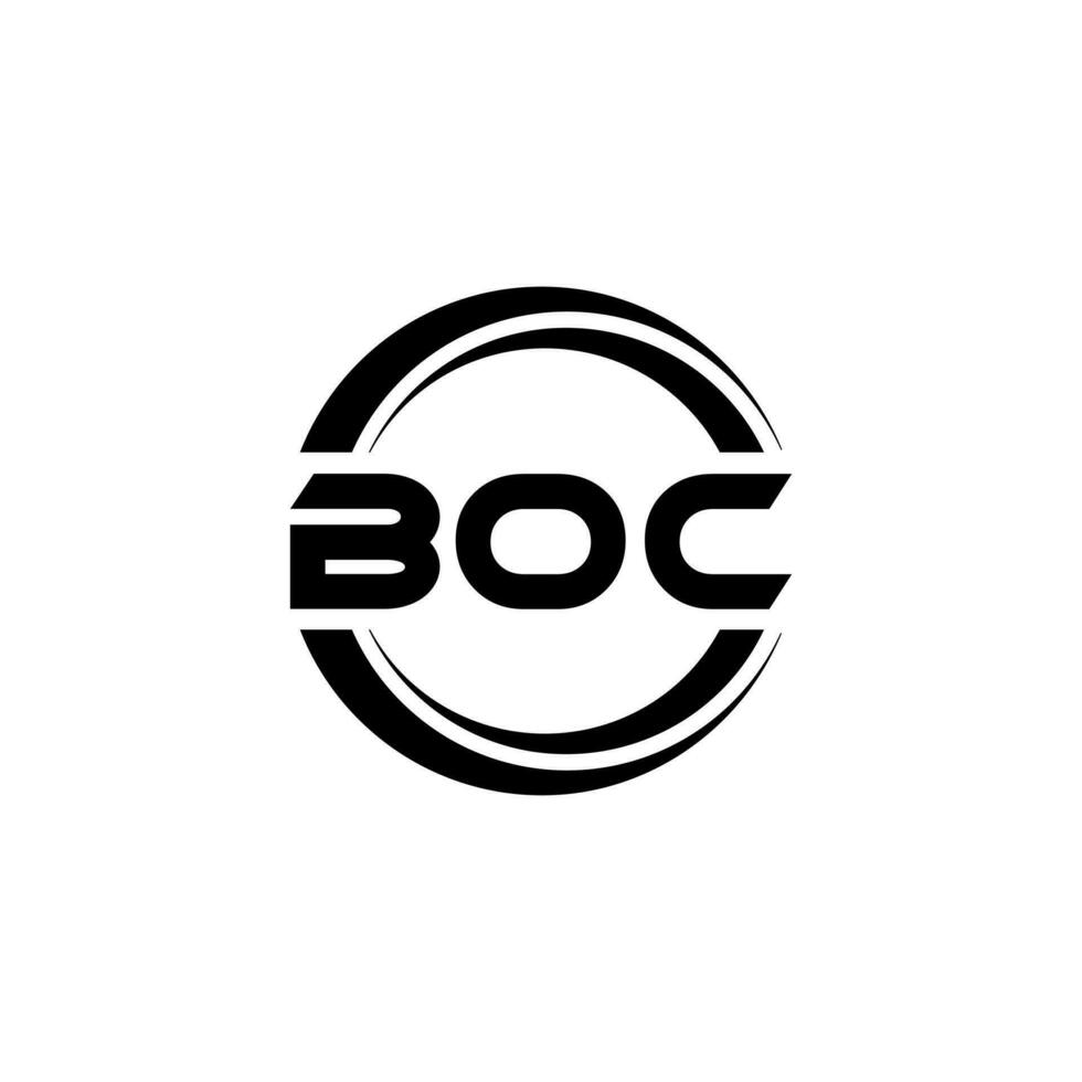 boc letra logo diseño en ilustración. vector logo, caligrafía diseños para logo, póster, invitación, etc.